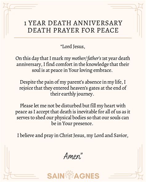 prayer for 1 year death anniversary tagalog